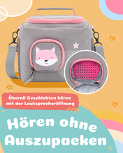 Load image into Gallery viewer, Tasche für Toniebox - &quot;BoxBag Mini&quot; für Musikbox, 10 Figuren, Grau Rosa Fuchs
