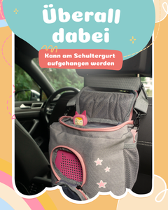 Tasche für Toniebox - "BoxBag Mini" für Musikbox, 10 Figuren, Grau Rosa Fuchs