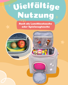 Tasche für Toniebox - "BoxBag Mini" für Musikbox, 10 Figuren, Grau Rosa Fuchs